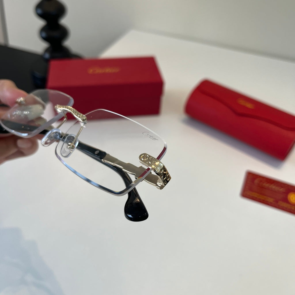 Cartier Lightweight Metal Rimless Silver Lens Sunglasses for Men & Wo - 493702 - detail image 6