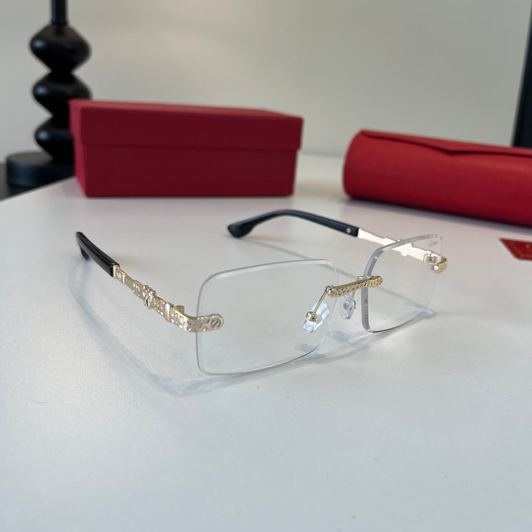 Cartier Lightweight Metal Rimless Silver Lens Sunglasses for Men & Wo - 493702