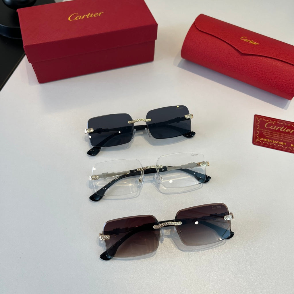 Cartier Lightweight Metal Rimless Silver Lens Sunglasses for Men & Wo - 493703 - detail image 10