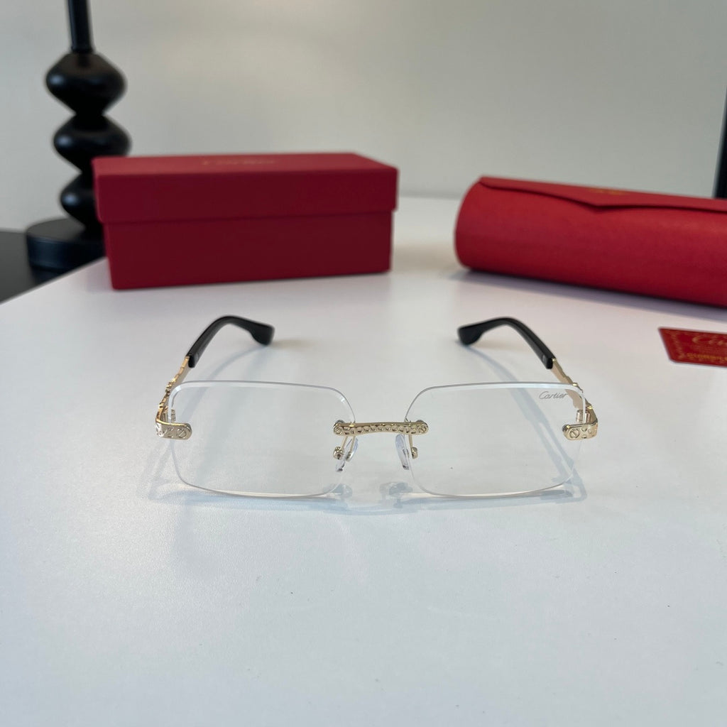 Cartier Lightweight Metal Rimless Silver Lens Sunglasses for Men & Wo - 493702 - detail image 2