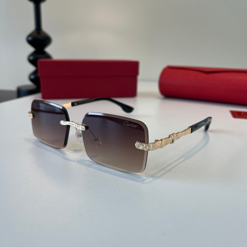 Cartier Lightweight Metal Rimless Silver Lens Sunglasses for Men & Wo - 415989 - detail image 3