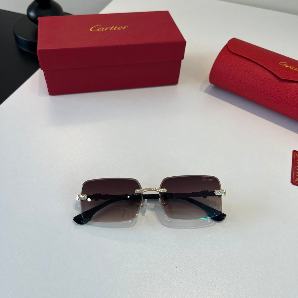 Cartier Lightweight Metal Rimless Silver Lens Sunglasses for Men & Wo - 493703 - detail image 9