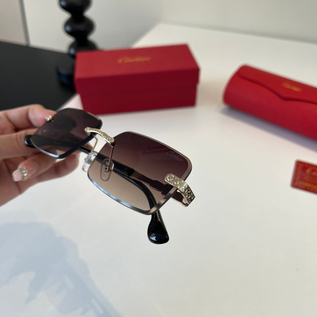 Cartier Lightweight Metal Rimless Silver Lens Sunglasses for Men & Wo - 493703 - detail image 7