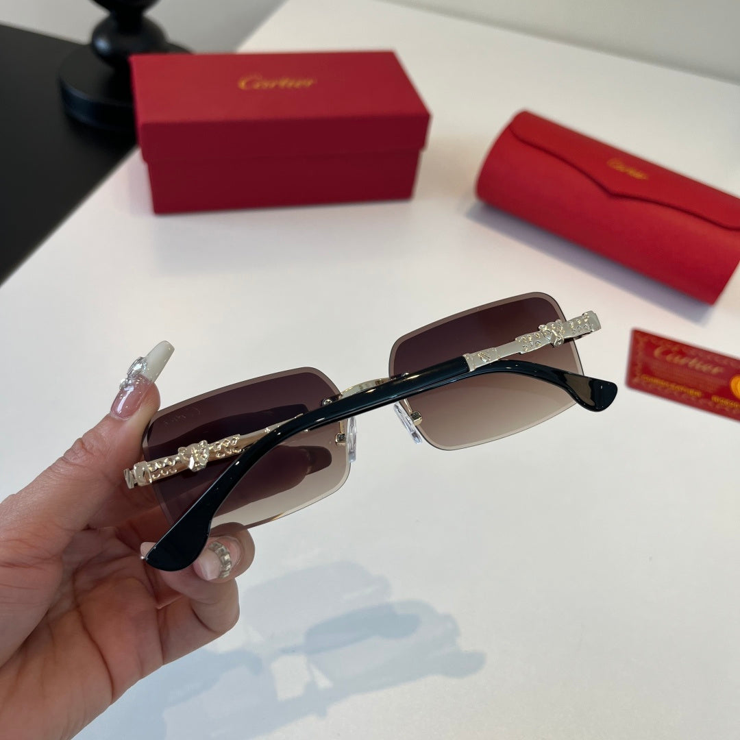 Cartier Lightweight Metal Rimless Silver Lens Sunglasses for Men & Wo - 493703 - detail image 5
