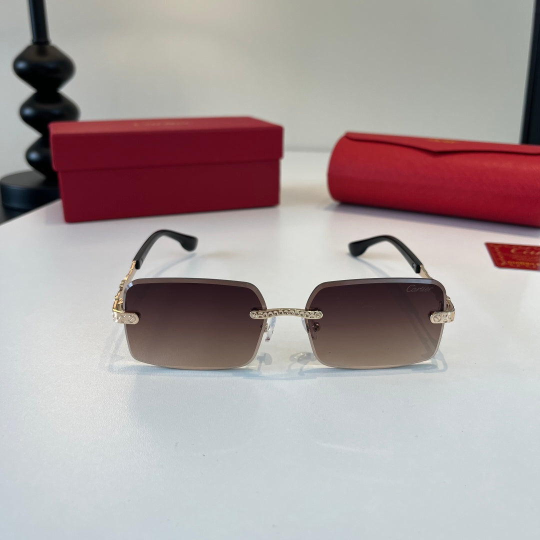 Cartier Lightweight Metal Rimless Silver Lens Sunglasses for Men & Wo - 493703 - detail image 2