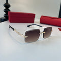 Cartier Lightweight Metal Rimless Silver Lens Sunglasses for Men & Wo - 493703