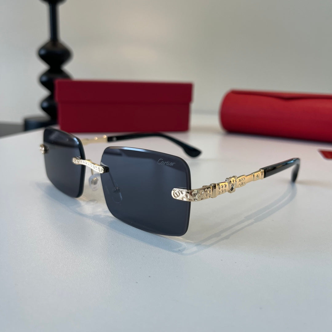 Cartier Lightweight Metal Rimless Silver Lens Sunglasses for Men & Wo - 493704 - detail image 3