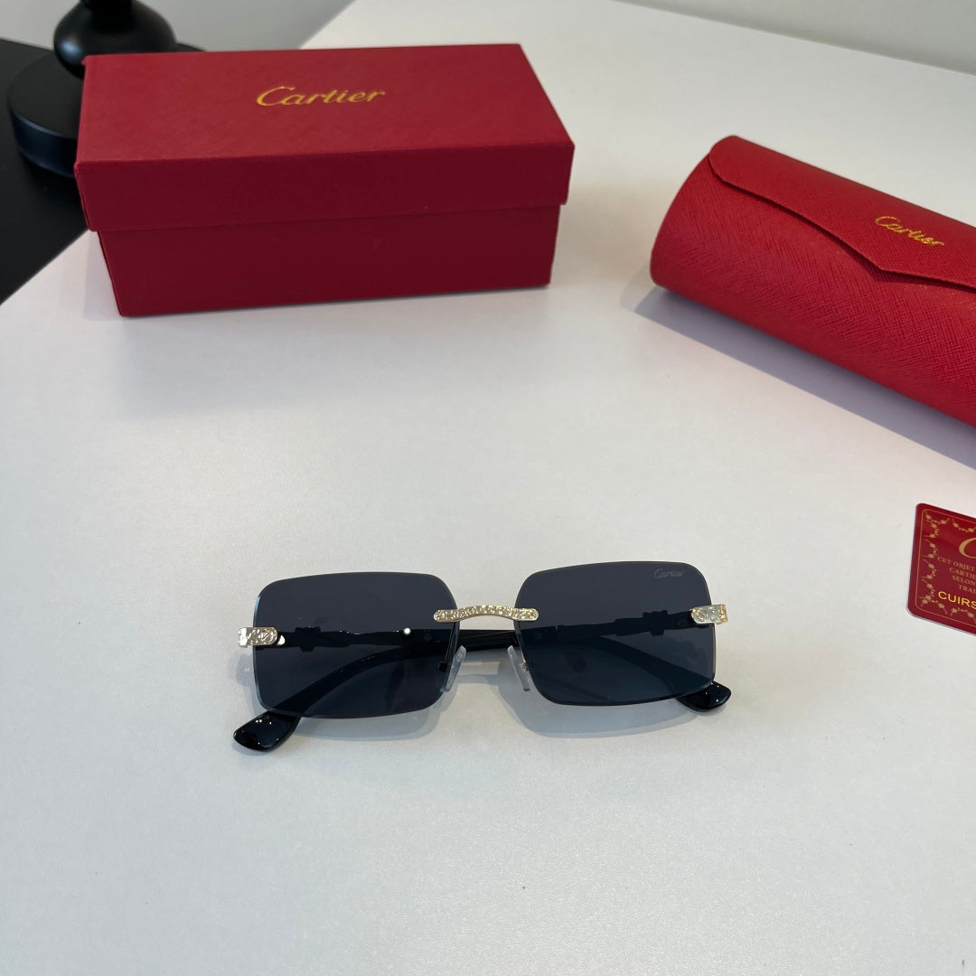 Cartier Lightweight Metal Rimless Silver Lens Sunglasses for Men & Wo - 493704 - detail image 6