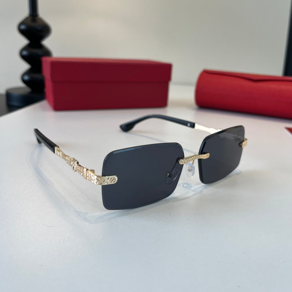 Cartier Lightweight Metal Rimless Silver Lens Sunglasses for Men & Wo - 493704