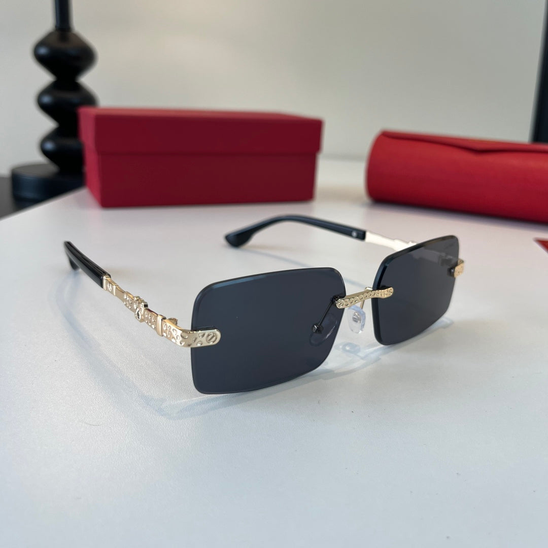 Cartier Lightweight Metal Rimless Silver Lens Sunglasses for Men & Wo - 493704