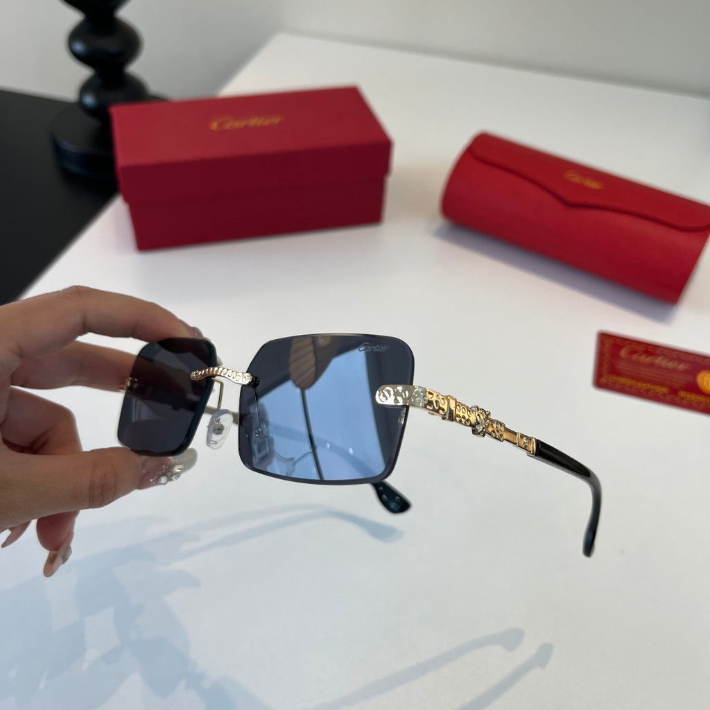 Cartier Lightweight Metal Rimless Silver Lens Sunglasses for Men & Wo - 493704 - detail image 4