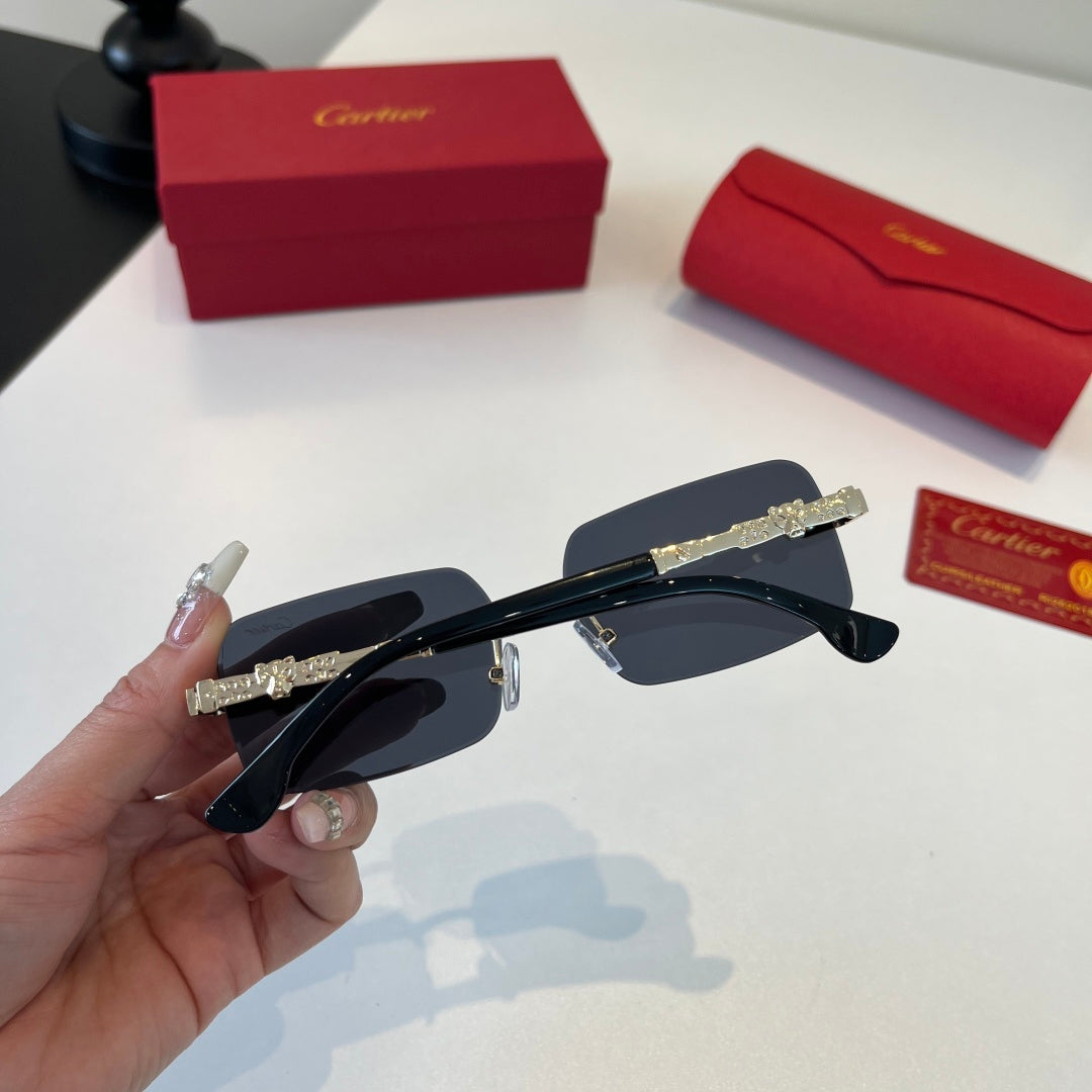 Cartier Lightweight Metal Rimless Silver Lens Sunglasses for Men & Wo - 493704 - detail image 9