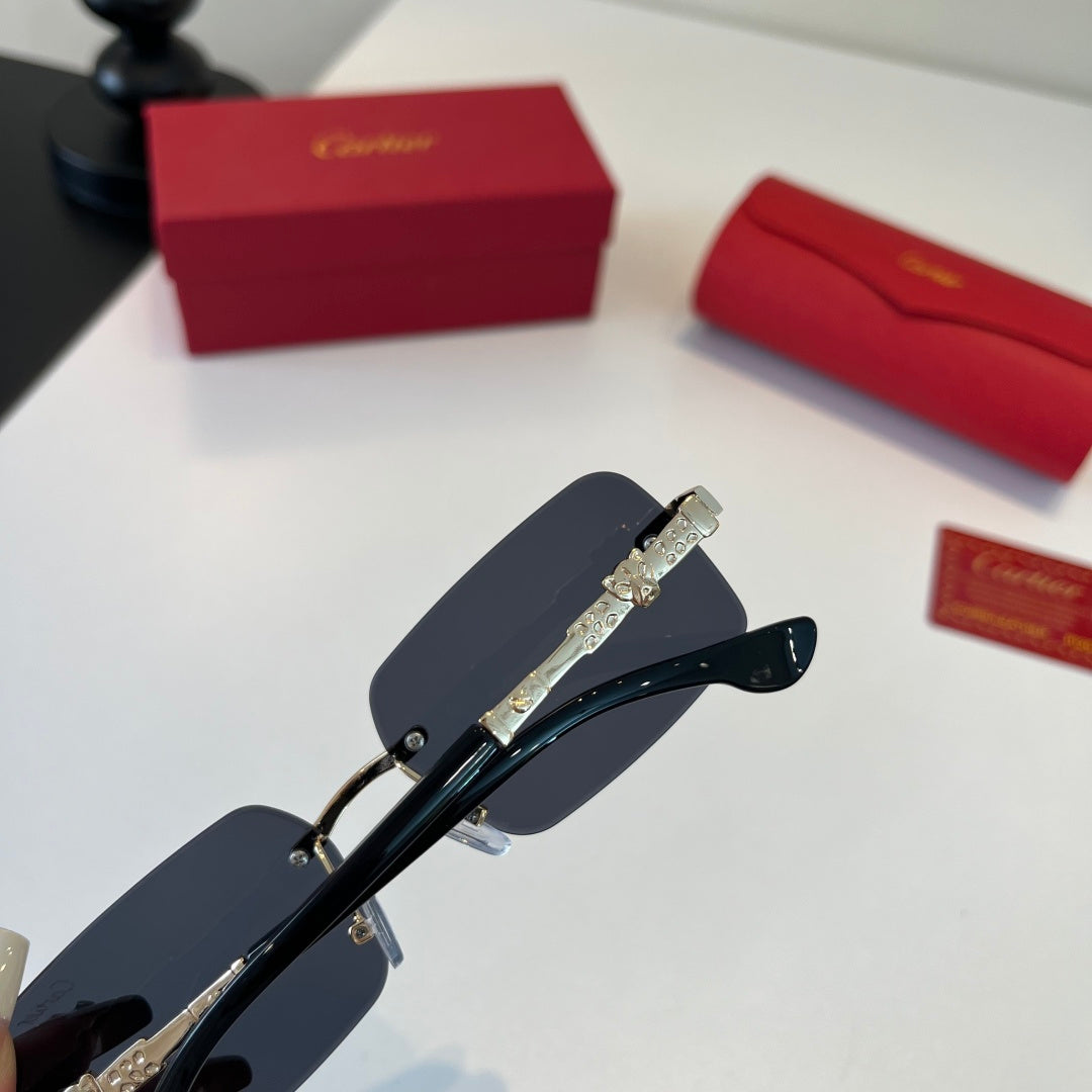 Cartier Lightweight Metal Rimless Silver Lens Sunglasses for Men & Wo - 493704 - detail image 8
