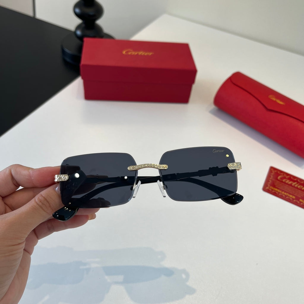 Cartier Lightweight Metal Rimless Silver Lens Sunglasses for Men & Wo - 493704 - detail image 5