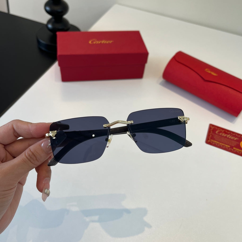 Cartier Lightweight Metal Rimless Silver Lens Sunglasses for Men & Wo - 493705 - detail image 4