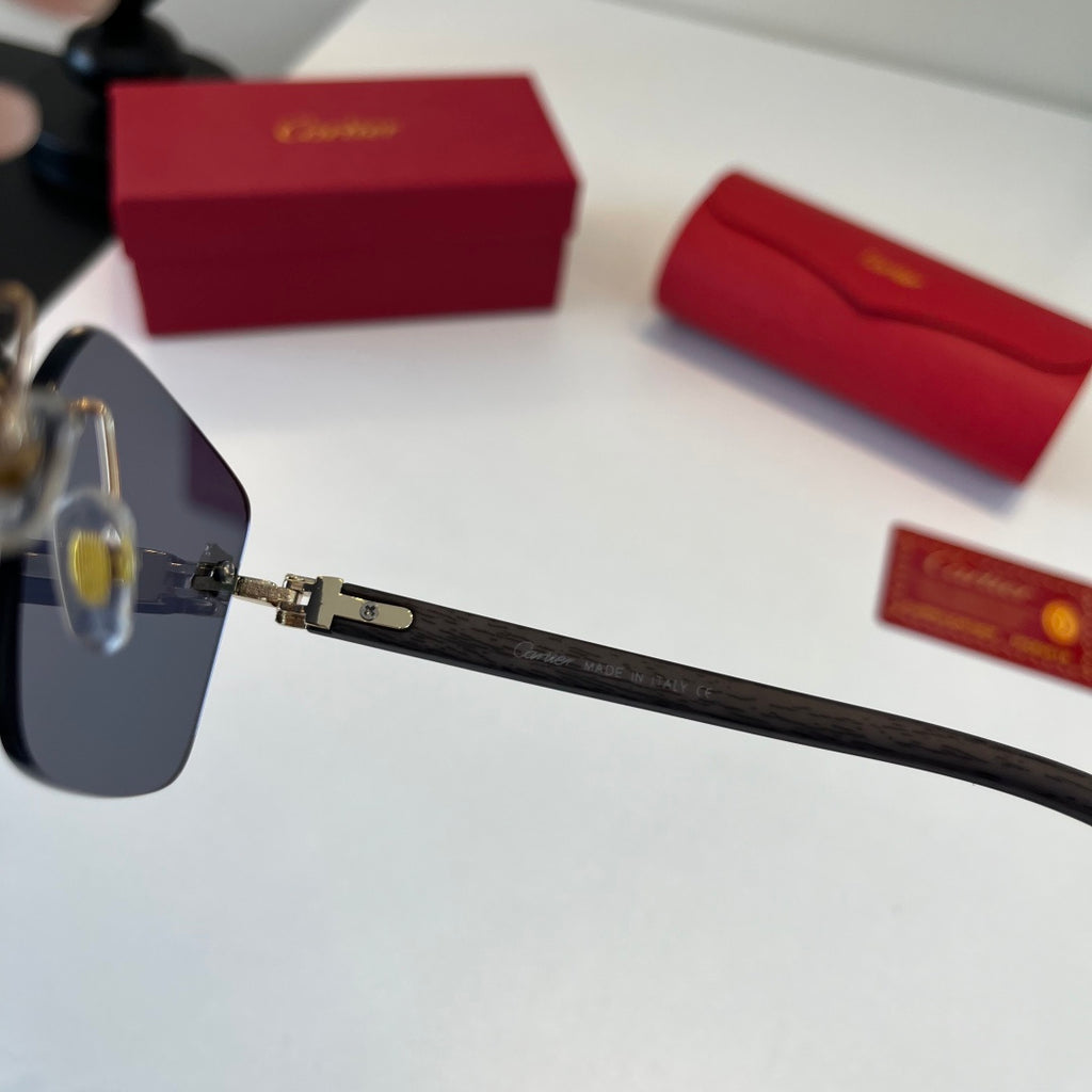 Cartier Lightweight Metal Rimless Silver Lens Sunglasses for Men & Wo - 493705 - detail image 8
