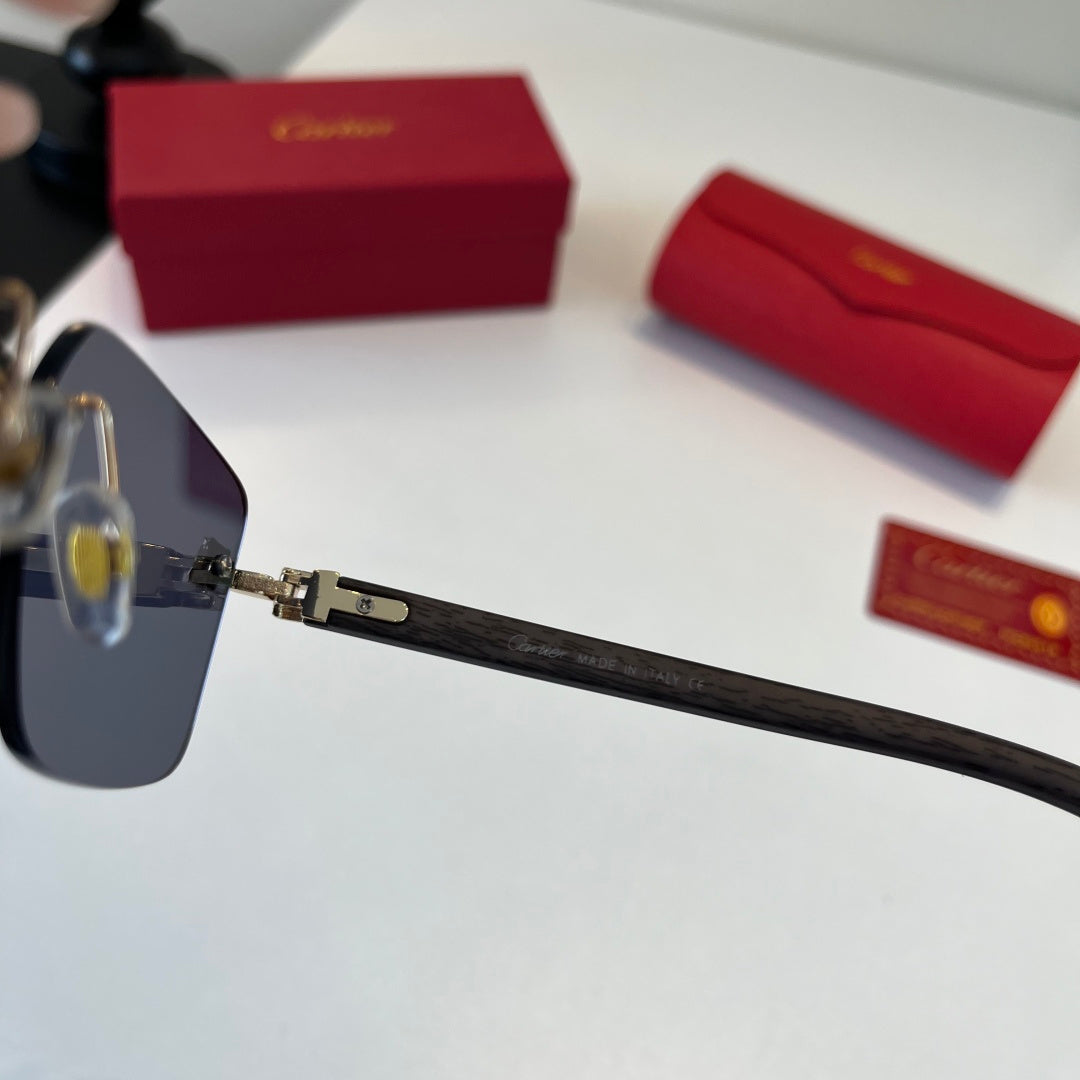 Cartier Lightweight Metal Rimless Silver Lens Sunglasses for Men & Wo - 415991 - detail image 8