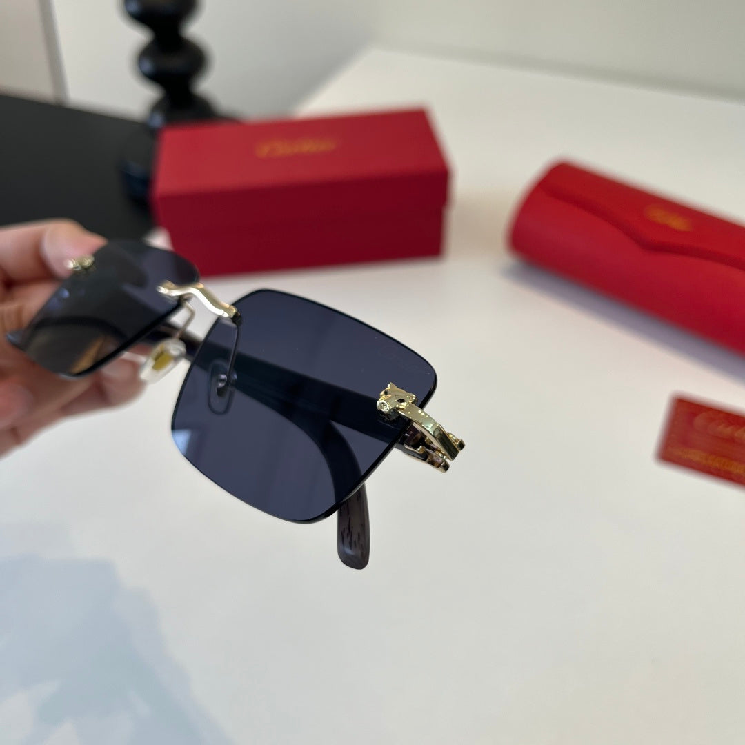 Cartier Lightweight Metal Rimless Silver Lens Sunglasses for Men & Wo - 415991 - detail image 5