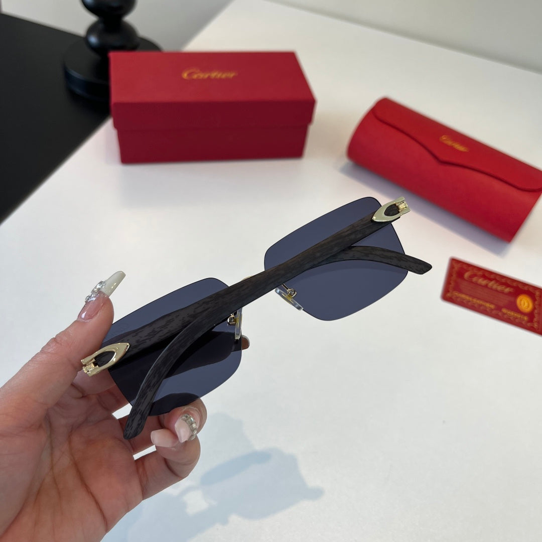 Cartier Lightweight Metal Rimless Silver Lens Sunglasses for Men & Wo - 415991 - detail image 7
