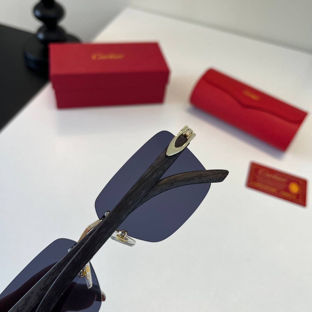 Cartier Lightweight Metal Rimless Silver Lens Sunglasses for Men & Wo - 493705 - detail image 6