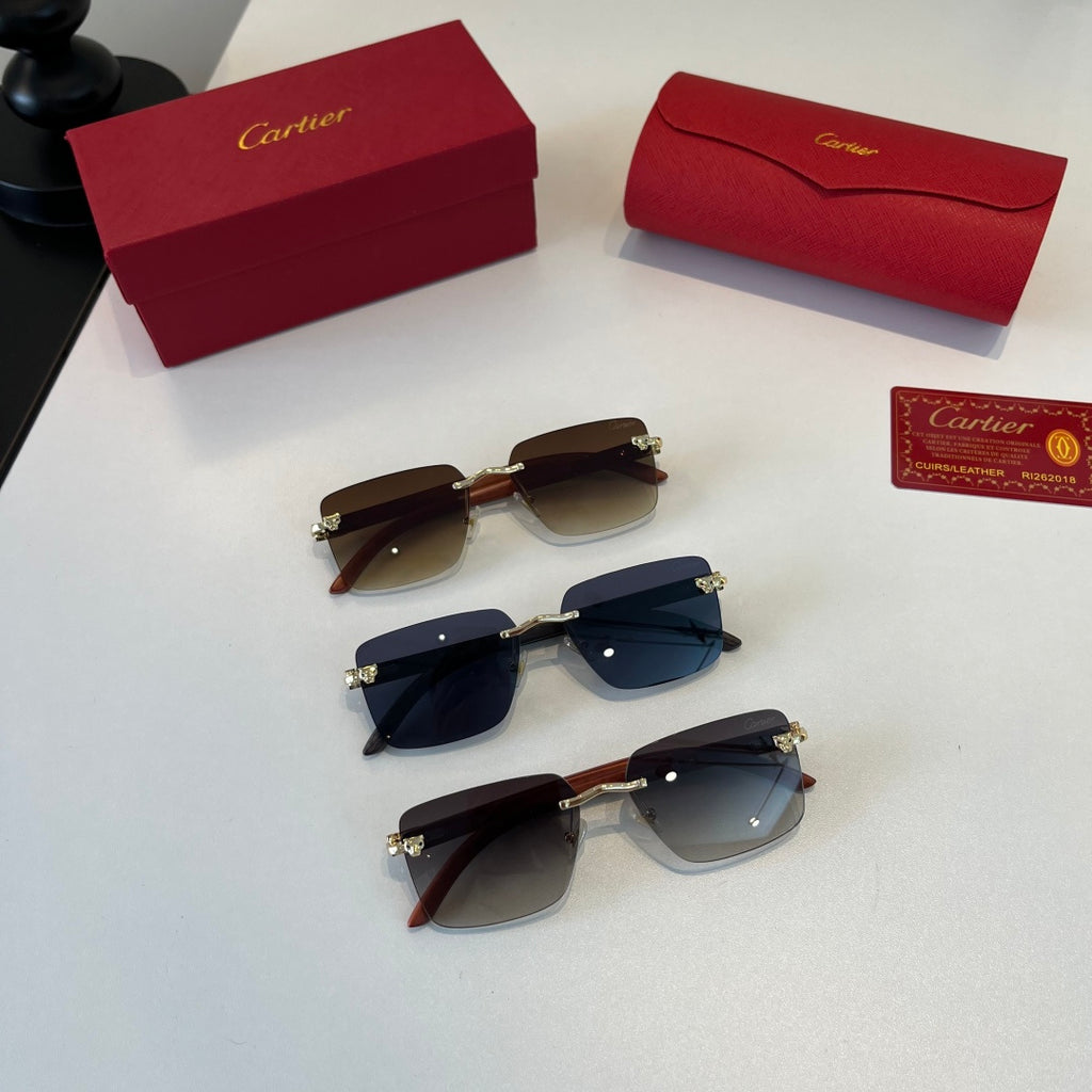 Cartier Lightweight Metal Rimless Silver Lens Sunglasses for Men & Wo - 493706 - detail image 11