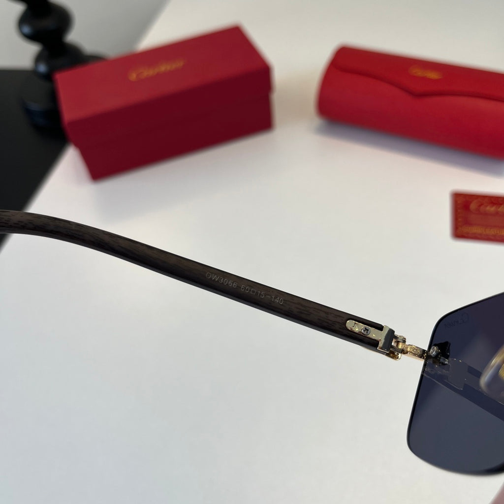 Cartier Lightweight Metal Rimless Silver Lens Sunglasses for Men & Wo - 415991 - detail image 9