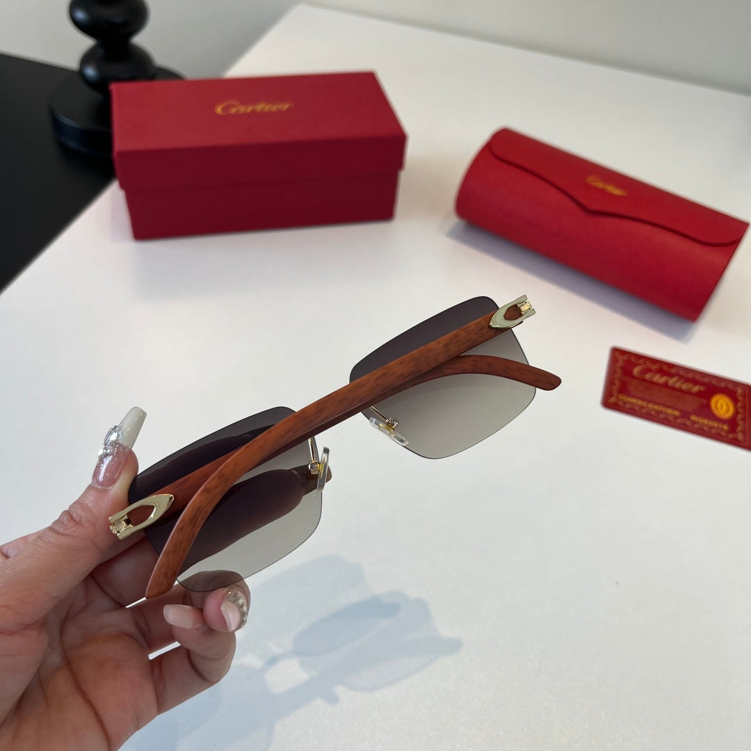 Cartier Lightweight Metal Rimless Silver Lens Sunglasses for Men & Wo - 493706 - detail image 8