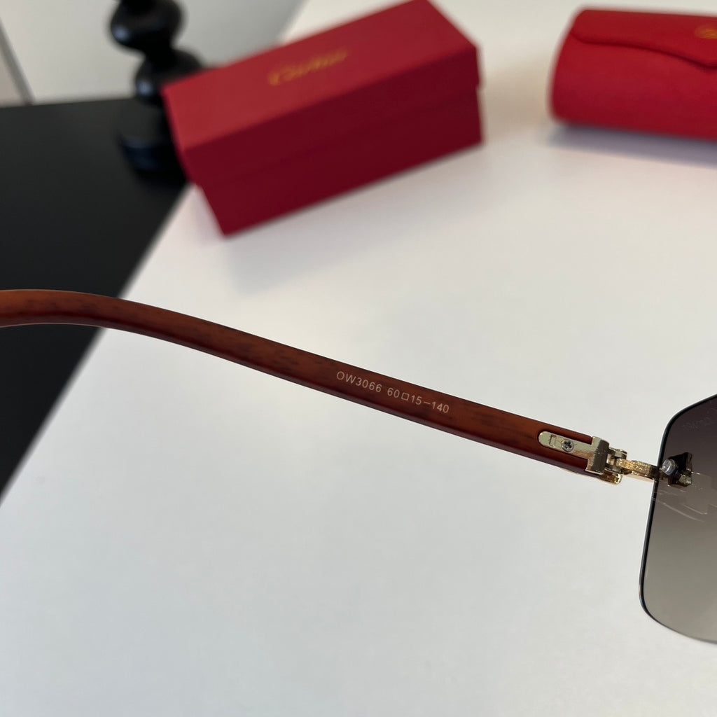 Cartier Lightweight Metal Rimless Silver Lens Sunglasses for Men & Wo - 493706 - detail image 9