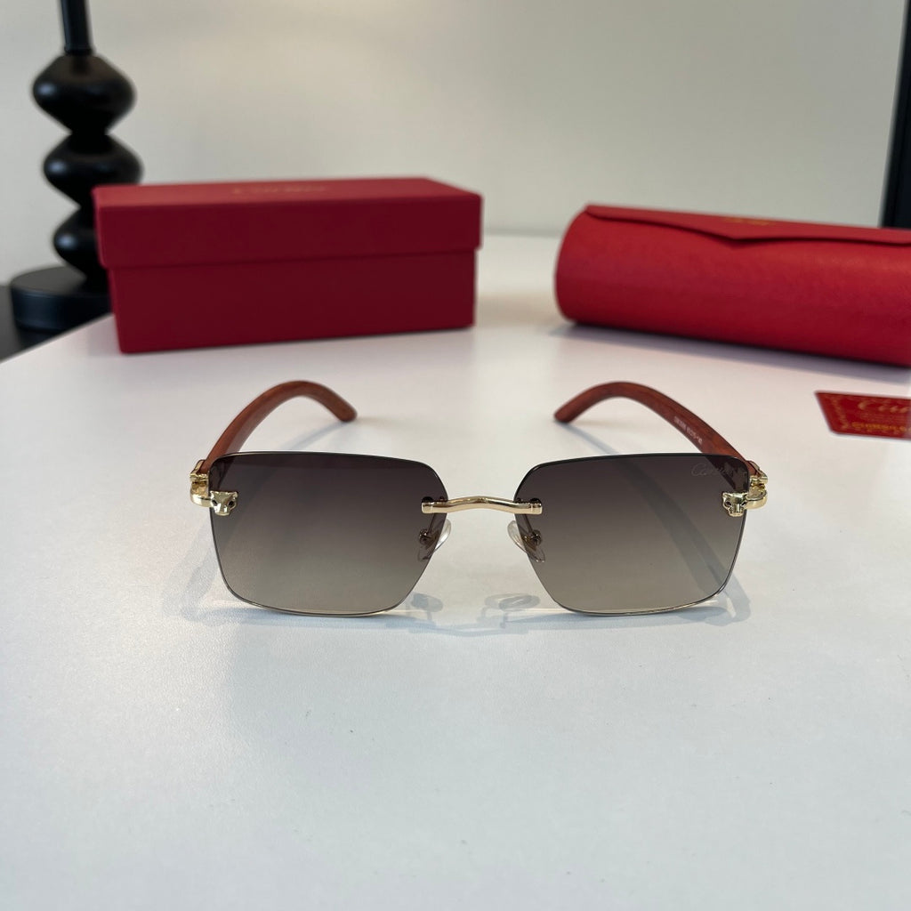 Cartier Lightweight Metal Rimless Silver Lens Sunglasses for Men & Wo - 493706 - detail image 2