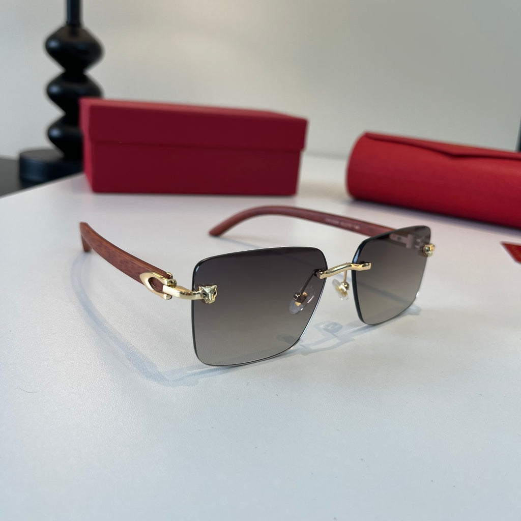 Cartier Lightweight Metal Rimless Silver Lens Sunglasses for Men & Wo - 493706