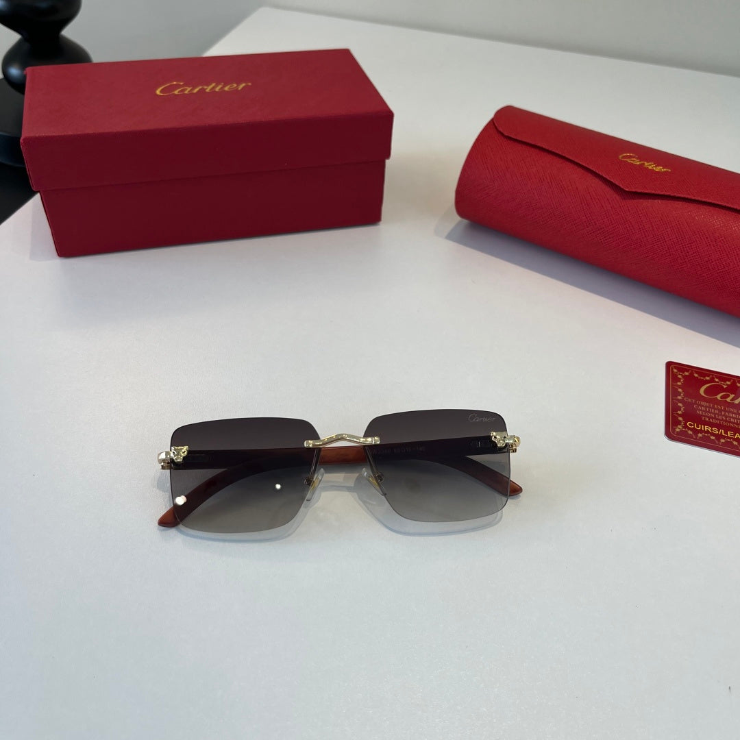 Cartier Lightweight Metal Rimless Silver Lens Sunglasses for Men & Wo - 493706 - detail image 6