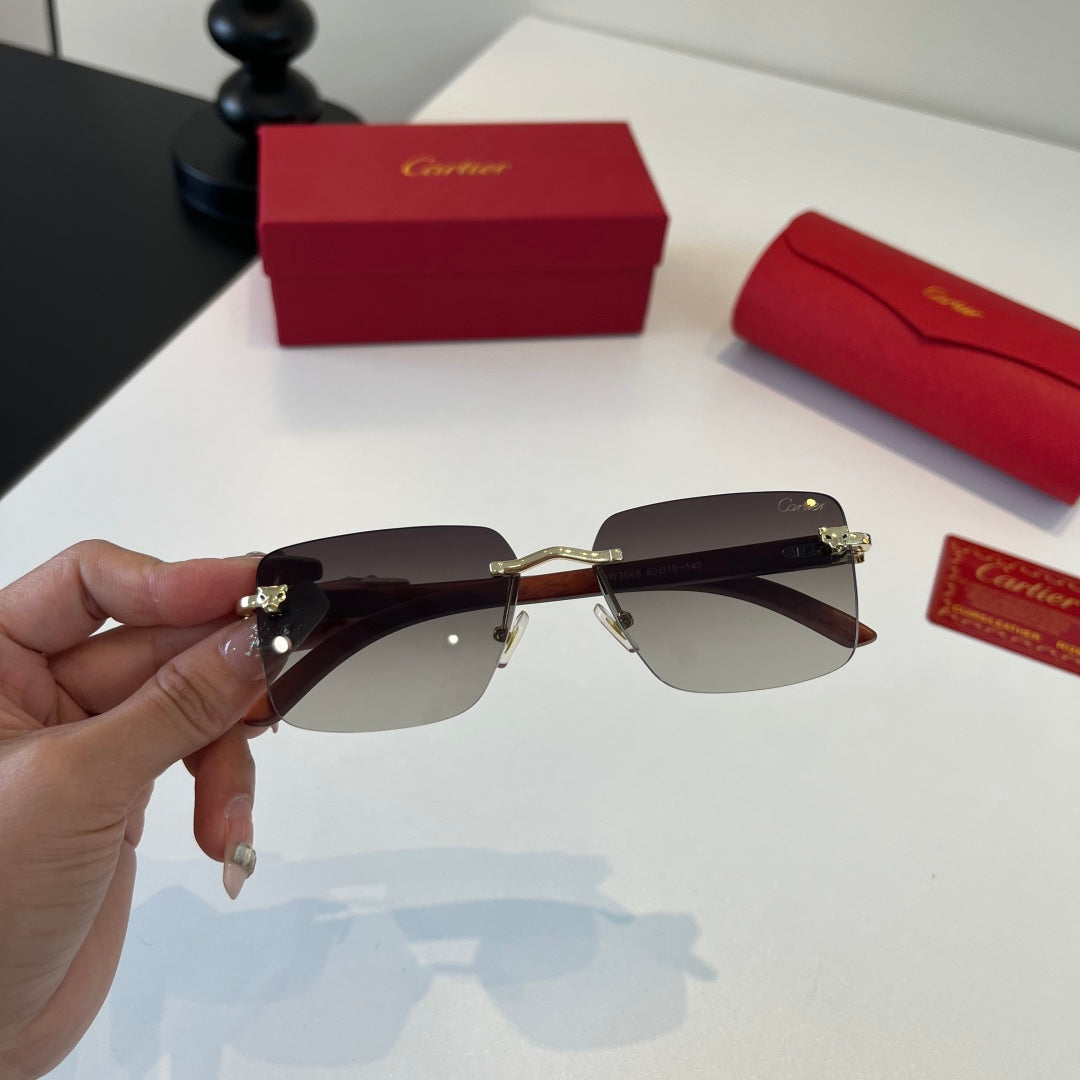 Cartier Lightweight Metal Rimless Silver Lens Sunglasses for Men & Wo - 493706 - detail image 4