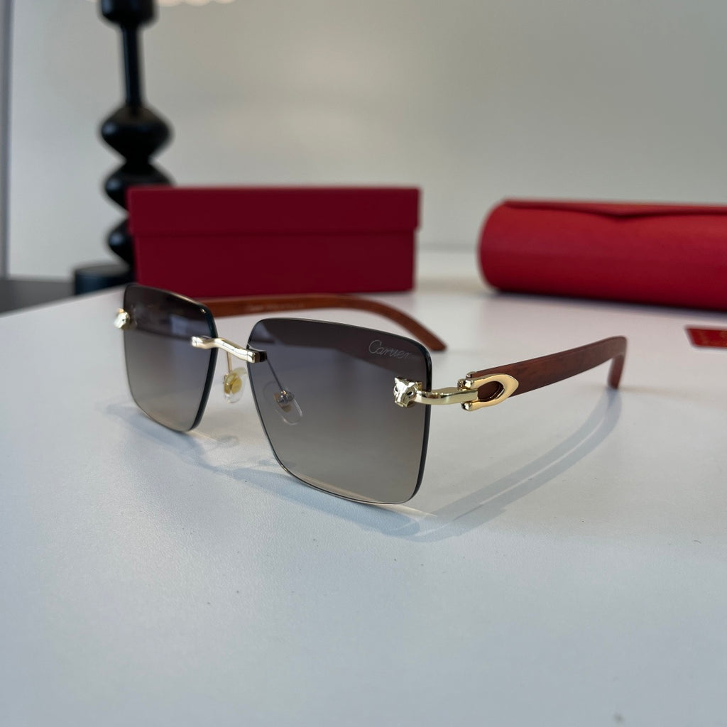 Cartier Lightweight Metal Rimless Silver Lens Sunglasses for Men & Wo - 493706 - detail image 3