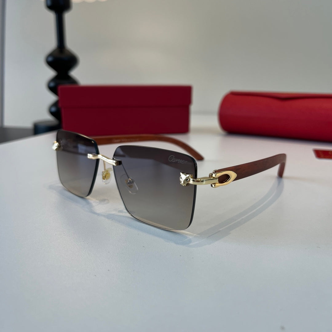 Cartier Lightweight Metal Rimless Silver Lens Sunglasses for Men & Wo - 415992 - detail image 3