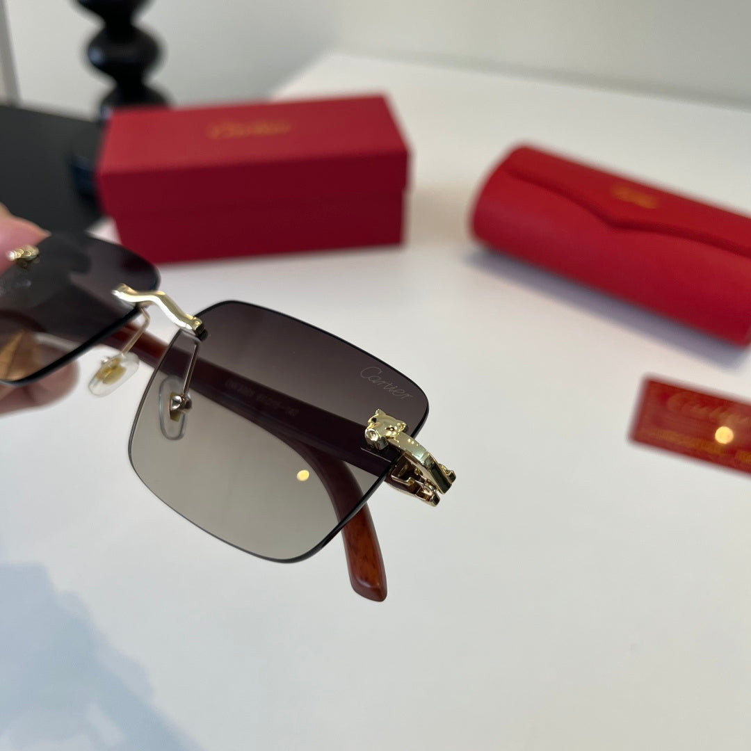 Cartier Lightweight Metal Rimless Silver Lens Sunglasses for Men & Wo - 493706 - detail image 5