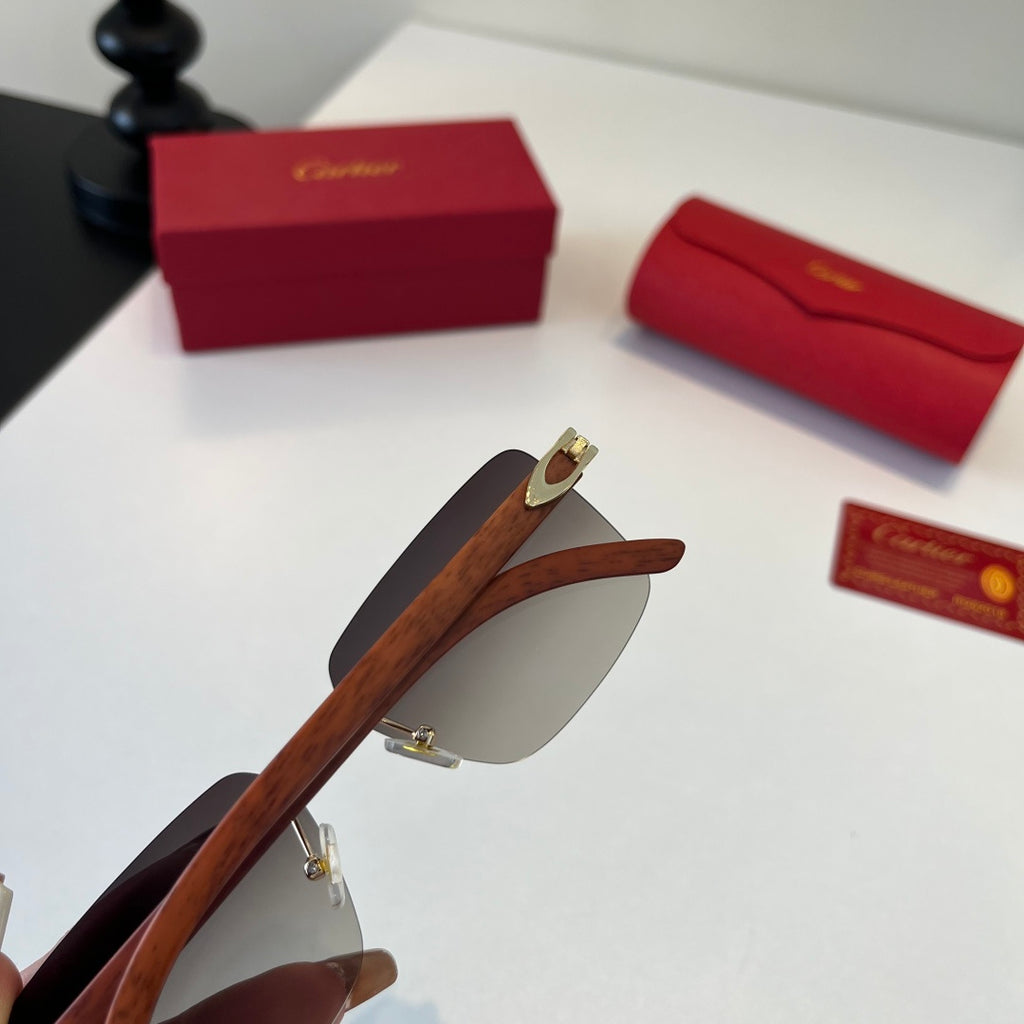 Cartier Lightweight Metal Rimless Silver Lens Sunglasses for Men & Wo - 493706 - detail image 7