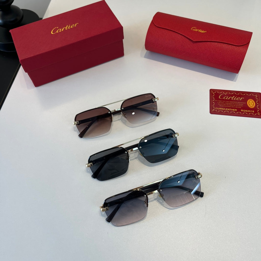 Cartier Lightweight Metal Rimless Silver Lens Sunglasses for Men & Wo - 493710 - detail image 11