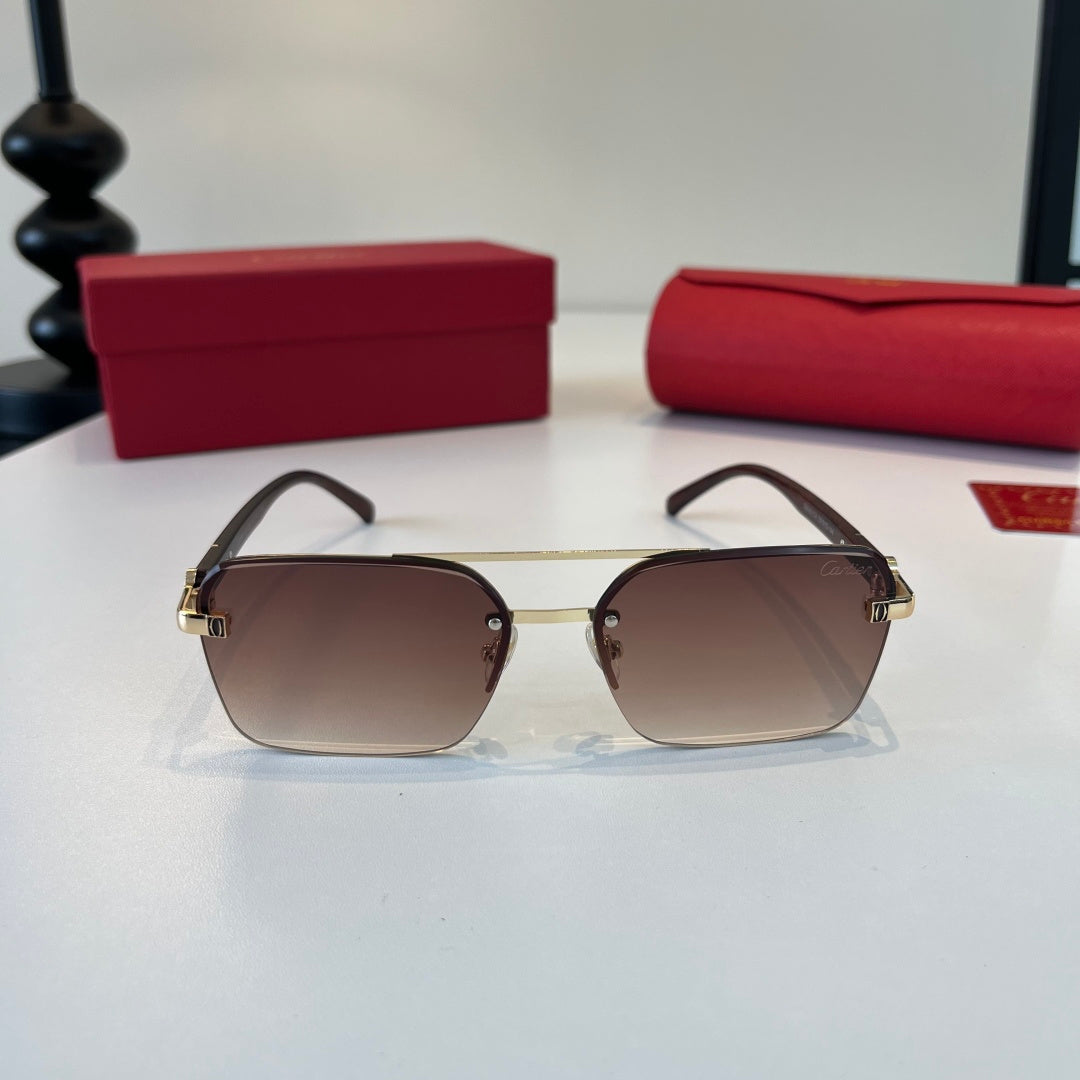 Cartier Lightweight Metal Rimless Silver Lens Sunglasses for Men & Wo - 493708 - detail image 2