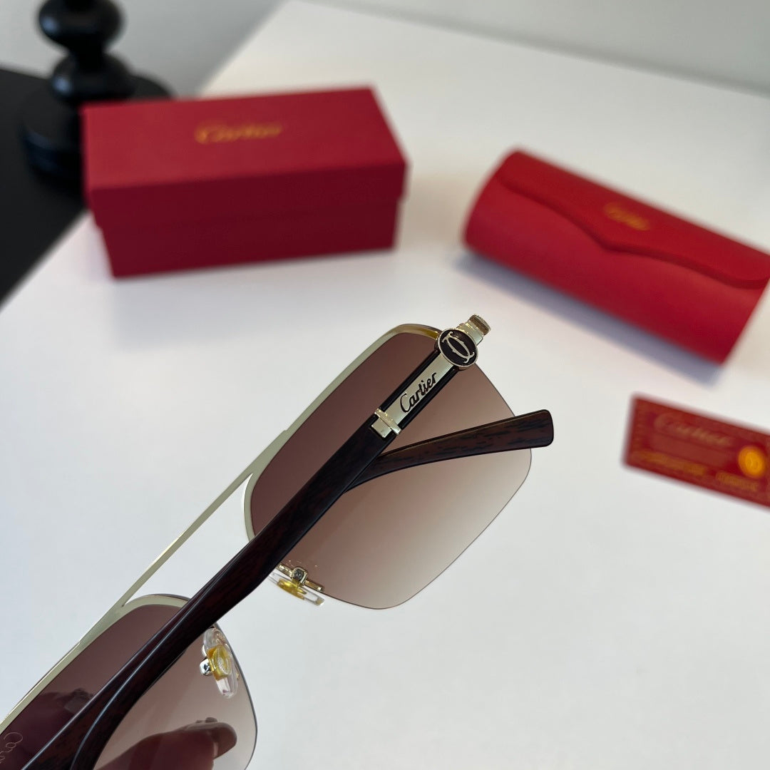 Cartier Lightweight Metal Rimless Silver Lens Sunglasses for Men & Wo - 493708 - detail image 7