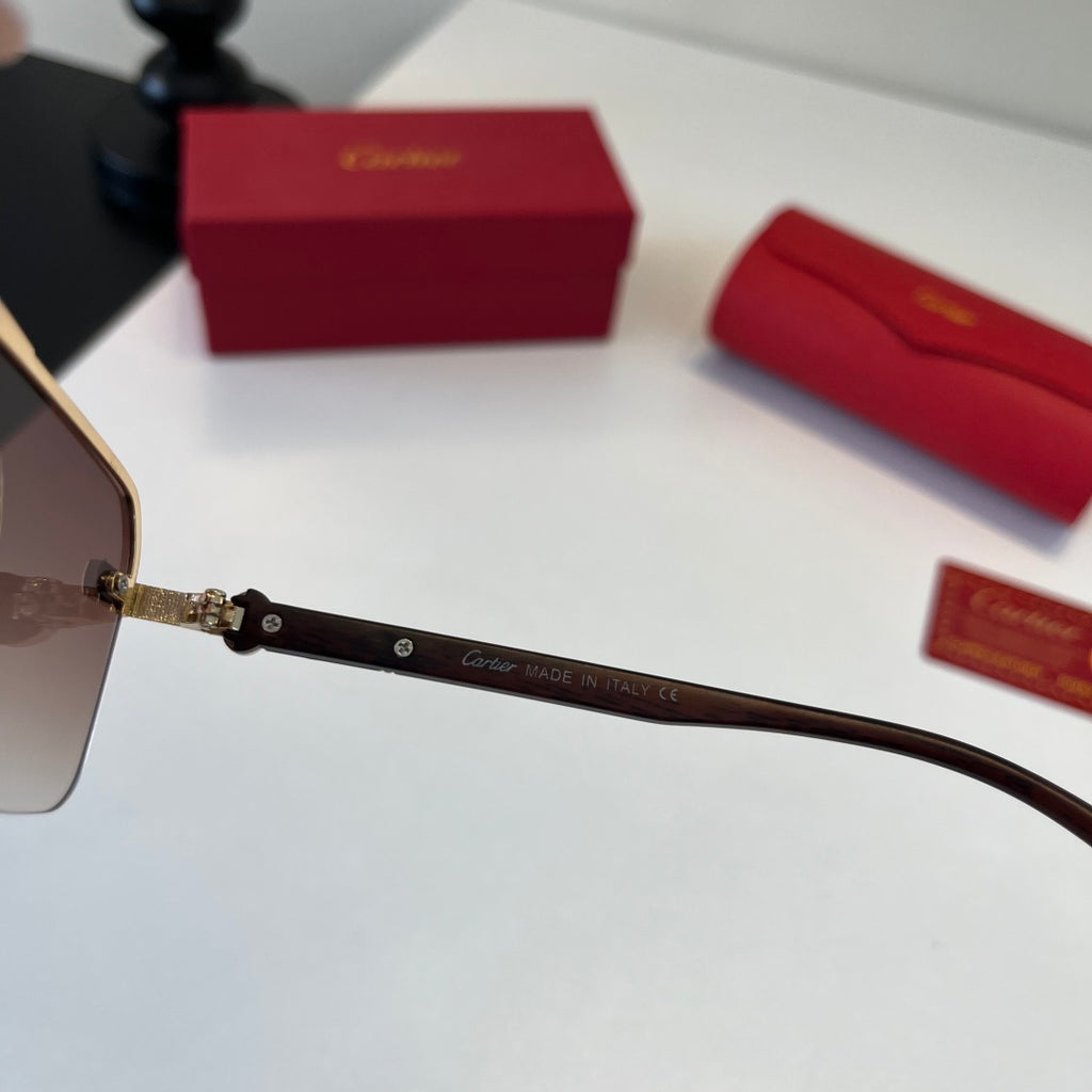 Cartier Lightweight Metal Rimless Silver Lens Sunglasses for Men & Wo - 493708 - detail image 10