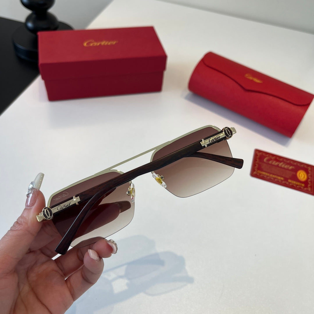 Cartier Lightweight Metal Rimless Silver Lens Sunglasses for Men & Wo - 493708 - detail image 8
