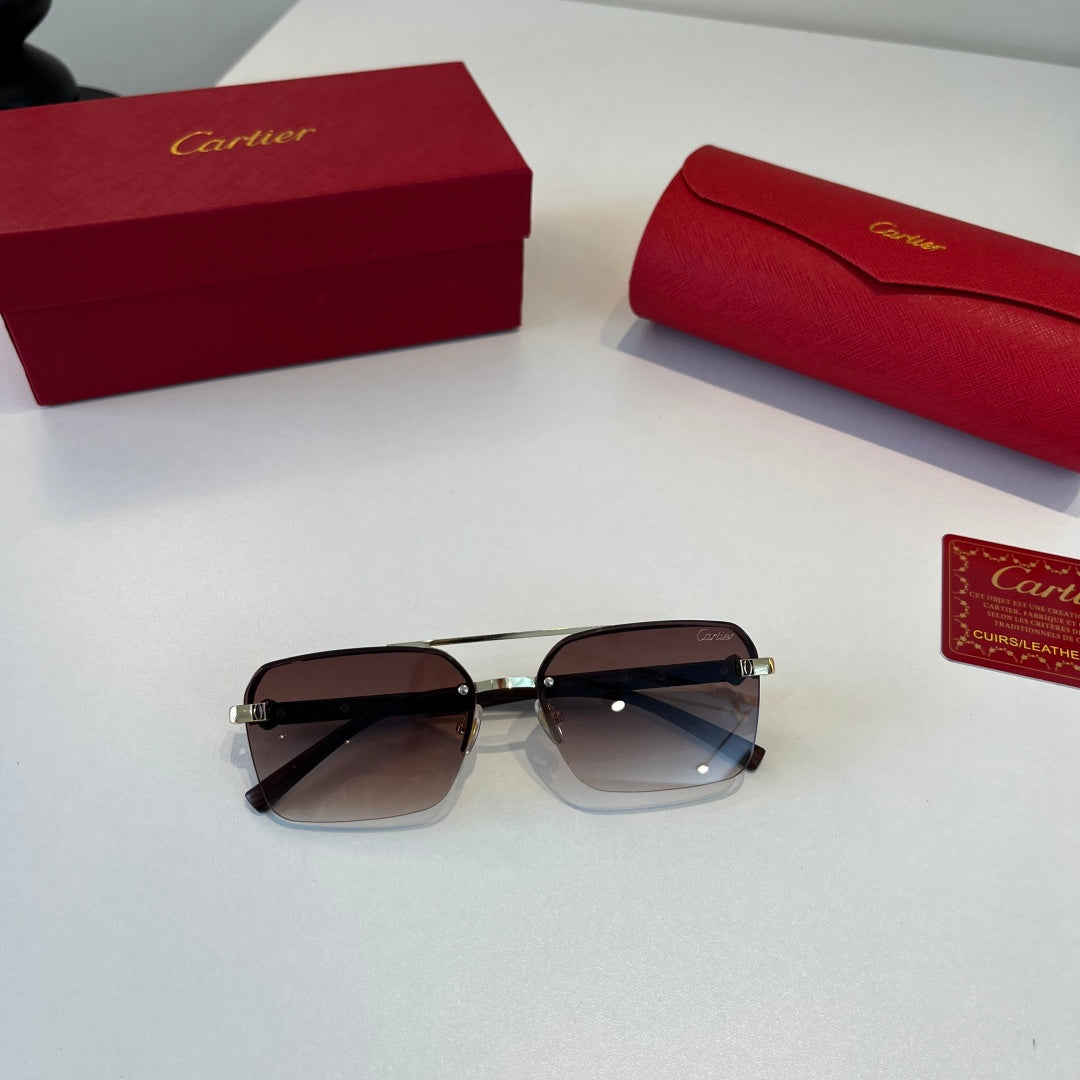 Cartier Lightweight Metal Rimless Silver Lens Sunglasses for Men & Wo - 493708 - detail image 11
