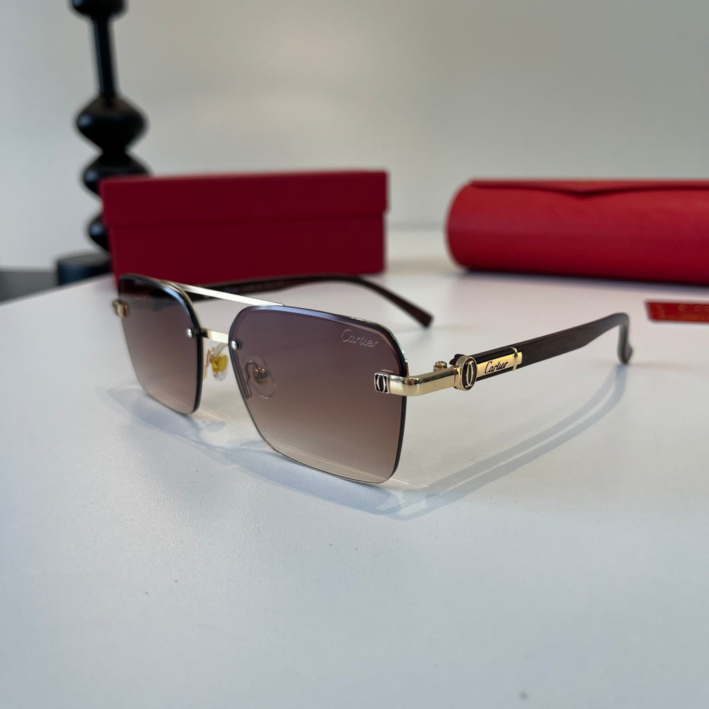 Cartier Lightweight Metal Rimless Silver Lens Sunglasses for Men & Wo - 493708 - detail image 3