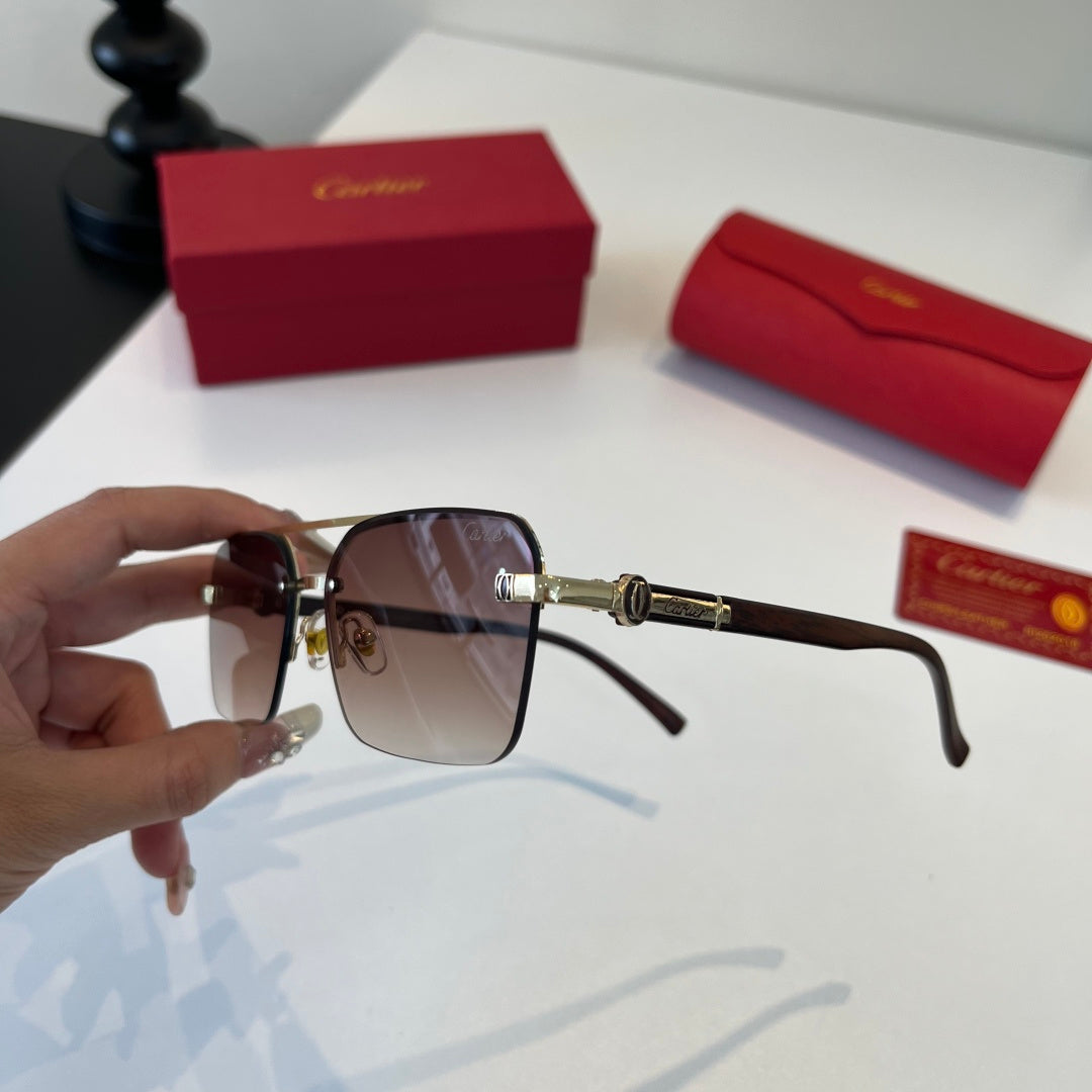 Cartier Lightweight Metal Rimless Silver Lens Sunglasses for Men & Wo - 493708 - detail image 4
