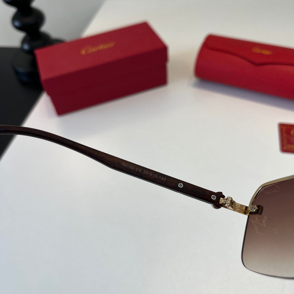Cartier Lightweight Metal Rimless Silver Lens Sunglasses for Men & Wo - 493708 - detail image 9