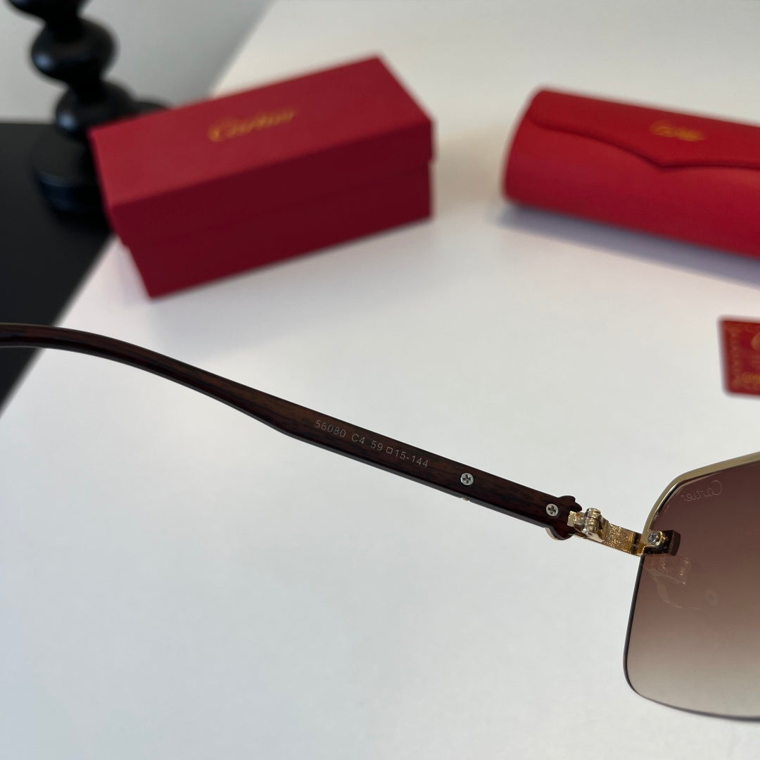 Cartier Lightweight Metal Rimless Silver Lens Sunglasses for Men & Wo - 493708 - detail image 9