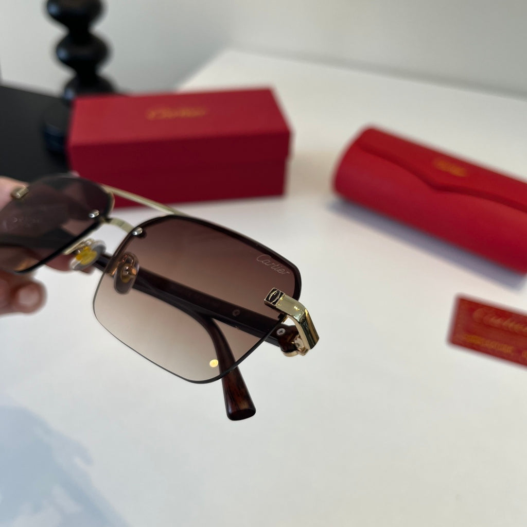 Cartier Lightweight Metal Rimless Silver Lens Sunglasses for Men & Wo - 415994 - detail image 6