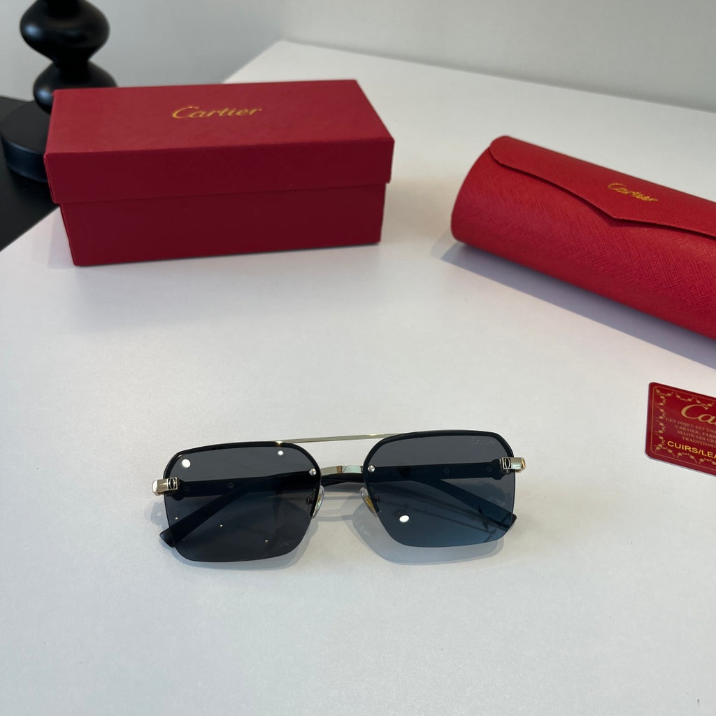 Cartier Lightweight Metal Rimless Silver Lens Sunglasses for Men & Wo - 493709 - detail image 8