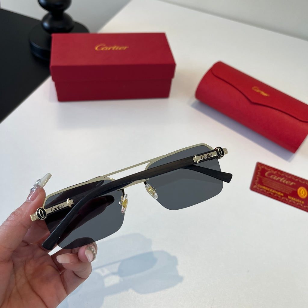 Cartier Lightweight Metal Rimless Silver Lens Sunglasses for Men & Wo - 493709 - detail image 6