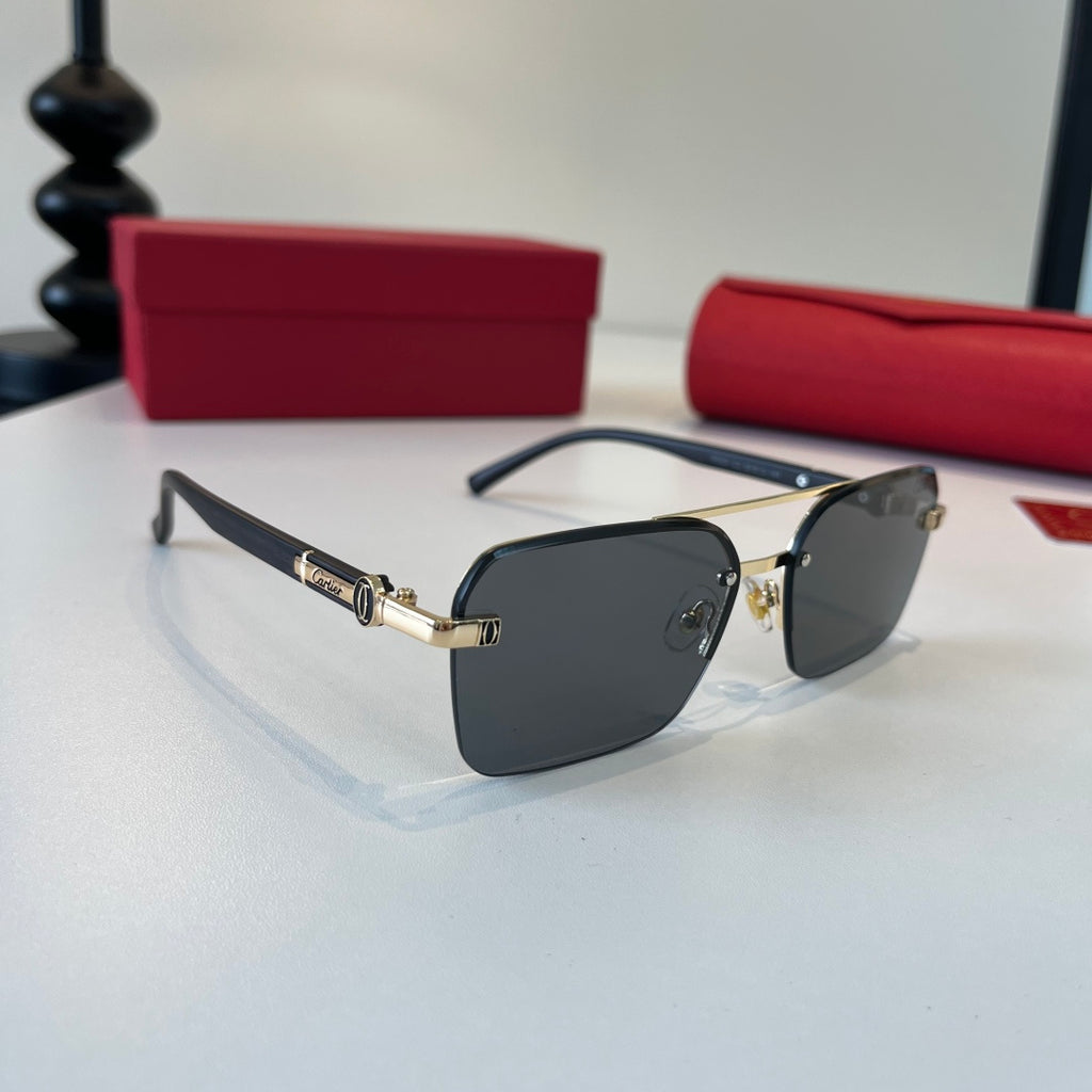 Cartier Lightweight Metal Rimless Silver Lens Sunglasses for Men & Wo - 493709
